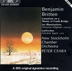 Britten: Variations on a Theme of Frank Bridge/Les Illuminations/Lachrymae