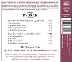 Dvorák: Piano Trios, Vol. 2: Nos. 1 & 2