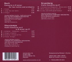 Jascha Heifetz Plays Bach, Vieuxtemps & Gruenberg