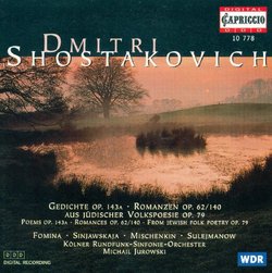 Shostakovich: Gedichte, Op. 143a; Romanzen, Op. 62/140; Aus jüdischer Volkspoesie, Op. 79