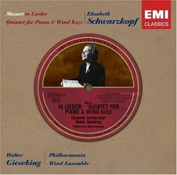 Mozart: 16 Lieder/Quintet for Piano & Wind Instruments K452 - Elisabeth Schwarzkopf, Walter Giesking, Philharmonia Wind Ensemble
