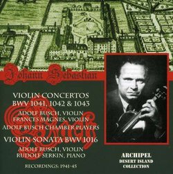 Bach: Violin Concertos, BWV 1041, 1042, 1043; Violin Sonata, BWV 1016
