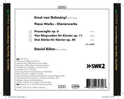 Ernst von Dohnanyi: Piano Works