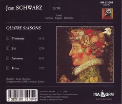 JEAN SCHWARZ: Quatre Saisons - for Baritone and Electronics