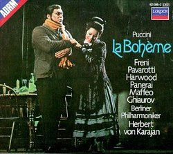 Puccini - La Bohème / Freni, Pavarotti, Harwood, Ghiaurov, Karajan