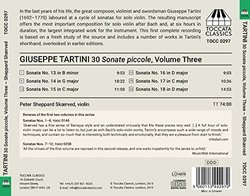 Giuseppe Tartini: 30 Sonate Piccole for Solo Violin, Vol. 3
