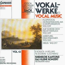 Carl Philip Emanuel Bach , Vol. 13 - Vocal Music ( 1 )