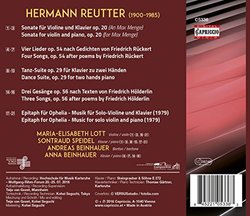 Reutter: Chamber Music, Lieder, Piano Works