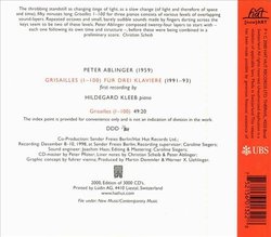 Ablinger - Grisailles 1-100 By Peter Ablinger (2000-05-08)