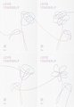 BTS - LOVE YOURSELF ? [Her] [L.O.V.E versions SET] 4 CDs+Photobook+Photocard+4 Folded Posters+ Store Gifts 7 Photocards, 2 Postcrd, 2 Double-sided Photos & 2 Sticker