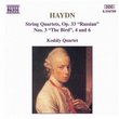 Haydn: String Quartets, Op. 33 "Russian", No. 3 "The Bird", 4 and 6
