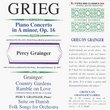 Percy Grainger plays Grieg: Concerto for piano in A minor op 16 + His Own Works (Vanguard)