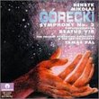 Henryk Mikolaj Górecki: Symphony No. 2 for Soprano, Baritone, Mixed Chorus & Orchestra, Op. 31 / Beatus Vir, for Baritone, Mixed Chorus & Orchestra, Op. 38