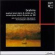 Brahms: Quatuor Puor Piano & Cordes op. 25, Sonate Pour Violon & Piano op. 108