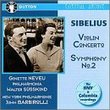 Sibelius: Violin Concerto, Symphony No. 2