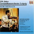 Mendelssohn: Symphony No. 3/Violin Concerto, Op. 64 - Oistrakh, Konwitschny (Berlin Classics)