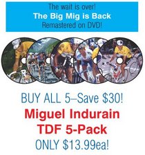 Miguel Indurain Tour de France 91-95 5-pack DVD set