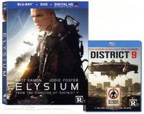ELYSIUM / DISTRICT 9 Exlcusive Blu-ray 2-pack (Both AWESOME Movies Together) Matt Damon, Jodie Foster, Sharto Copley