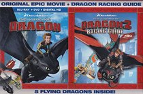 How To Train Your Dragon (Blu-ray + DVD + Ultra Violet Combo) + How To Train Your Dragon 2 Racing Guide Book + 5 Flying Dragons