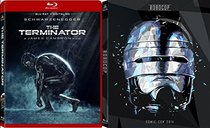 RoboCop Comic Con Edition + The Terminator Red Case Blu Ray Sci-Fi classic Double Feature Movie Set