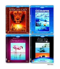 Disneynature Four-Movie Collection (African Cats / Oceans / Earth / Crimson Wings) (Blu-ray/DVD Combo)