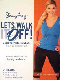 Jenny Craig - Let's Walk It Off Walking Workout Kit DVD, CD & Walking Guide - with Kim Lyons, celebrity trainer