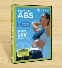 5 Day Fit Abs - 5 Workouts on One DVD - Gaiam - BONUS Downloadable ab Workout