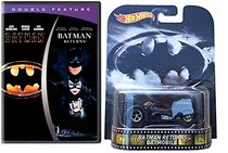 Batman/Batman Returns Double Feature DVD with Hot Wheels Retro Entertainment Batman Returns Batmobile Die-Cast Vehicle 1:64