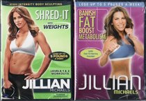 Jillian Michaels LIMITED EDITION 2 Pack DVD Set Shred-It with Weights Levels 1 & 2 Workout / Banish Fat Boost Metabolism Lose Up to 5 Pounds Per Week