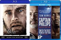 Tom Hanks Captain Philips DVD + [Blu-ray] & Cast Away Double Feature movie set