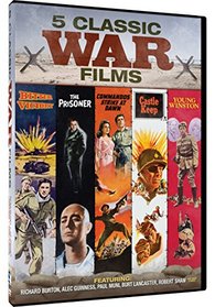 Classic War Movies - 5 Films - Young Winston, The Prisoner, Commandos Strike at Dawn, Castle Keep, Bitter Victory