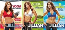 Jillian Michaels 3 DVD Set. Yoga Meltdown/6 Week Six-pack/Shred-It With Weight