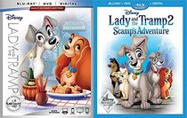 Disney Signature Movie Club Exclusive Collection - Lady & The Tramp (Signature Collection Edition) & Lady and the Tramp 2: Scamp's Adventure (Movie Club Exclusive) Blu-ray/DVD/Digital Combo Bundle