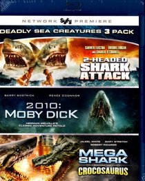 2-Headed Shark Attack , 2010 Moby Dick , Mega Shark Versus Crocosaurus - VSC Deadly Sea Creatures 3 Pack - Blu-Ray