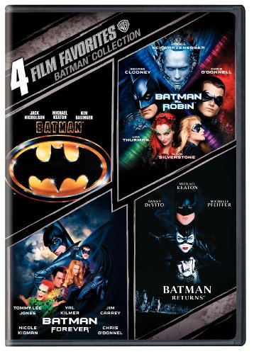 Batman Collection 4 Film Favorites Batman 1989 Batman Returns Batman  Forever Batman Robin DVD with Michael Keaton (PG-13) +Movie Reviews