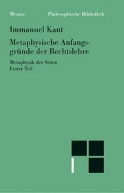 Metaphysische Anfangsgrunde Der Reshtslehre