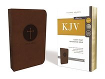KJV, Reference Bible, Giant Print, Leathersoft, Brown, Red Letter Edition, Comfort Print