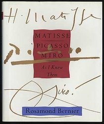 Matisse, Picasso, Miro--as I Knew Them