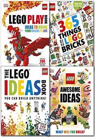 LEGO 4 Books Collection Set 365 Things to Do with LEGO Bricks, The LEGO Ideas Book: You Can Build Anything!,LEGO Awesome Ideas, LEGO Play Book: Ideas to Bring Your Bricks to Life