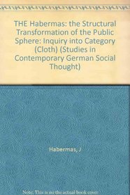 The Structural Transformation of the Public Sphere (Studies in Contemporary German Social Thought)