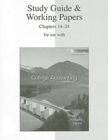 Study Guide & Working Papers Chapters 14-24 to accompany College Accounting