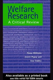 Welfare Research (Social Research Today)