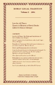 Law For All Times: Essays In Memory Of David Daube: Roman Legal Tradition (Volume 2)