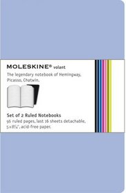 Moleskine Volant Notebook Ruled, Blue Large: Set of 2