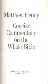 Matthew Henry Concise Commentary on the Whole Bible