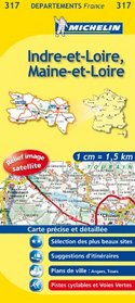 Indre-et-Loire, Maine-et-Loire Road Map #317 (1:150,000 France Series, 317)