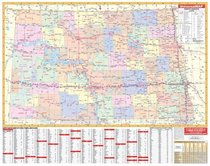 North Dakota Wall Map- 63x51 - Laminated on Roller