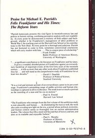 Felix Frankfurter and His Times: The Reform Years