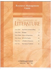 The Language of Literature: Grade Nine: Resource Management Guide