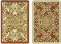 Baroque Damask Premium Plastic Playing Cards, Set of 2, Bridge Size Deck (Standard Index)